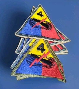 Orig. WWII US ARMY 4TH ARMORED TANK DIVISION Giacca Manica Insegna Patch #PB11 - Foto 1 di 2