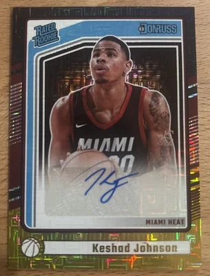 2024-25 Donruss - Assinaturas de novato classificadas Keshad Johnson Choice ouro preto /8 - Imagem 1 de 2