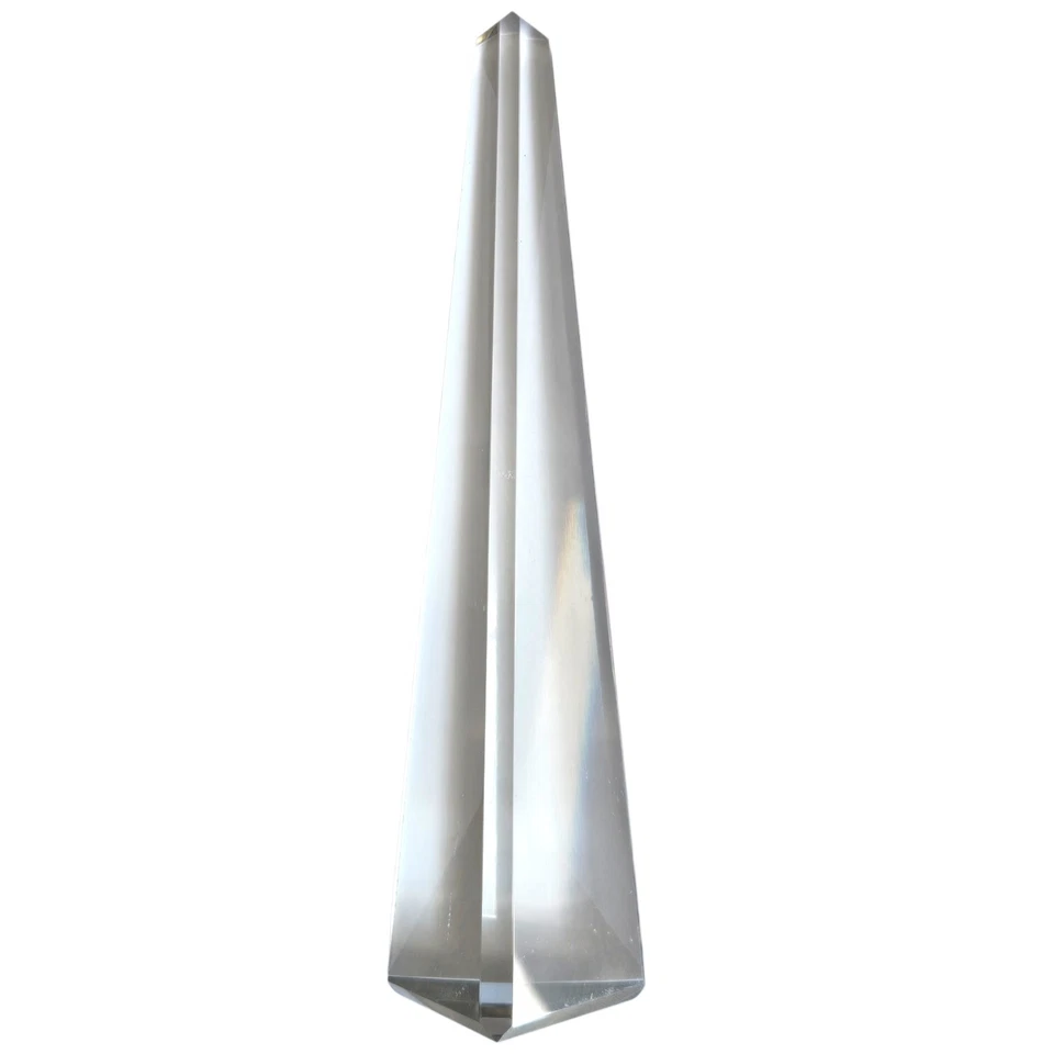 Moderna decoración de mesa de obelisco de cristal de cristal - estatuilla de prisma de 11,5" de alto Foto 1 de 4