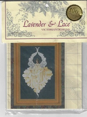 1997 Lavendar & Lace~Peace Angel~ 100th Design-cross stitch-New - Image 1 of 2