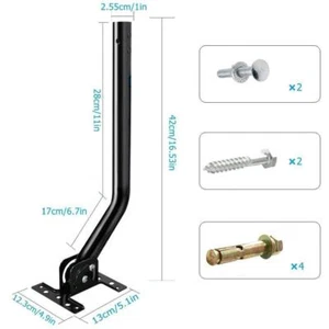 Leadzm J Mount Mast Outdoor TV Antenna Satellite Dish Extender Bracket J-Pole - Picture 1 of 7