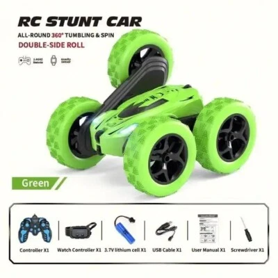 Remote Control 360 Degree Rotation RC Stunt Car Double Sided Flip 2.4Ghz Kids - Image 1 of 4