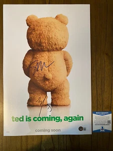 MARK WAHLBERG SETH MACFARLANE SIGNED 'TED 2' 12x18 MOVIE POSTER BECKETT COA BAS - Picture 1 of 1