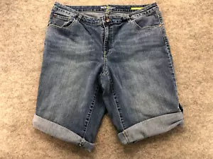 Pantaloncini Style & Co taglia 16w jeans denim roll tab arrotolabile lavaggio medio bermuda curvy - Foto 1 di 12