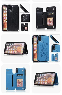 3 Count Lot- Case For iPhone 6S Plus Butterfly Leather Wallet Phone Cover - Image 1 of 3