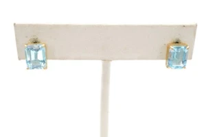 Ohrringe 14 Karat Gelbgold Blautopas - Bild 1 von 8