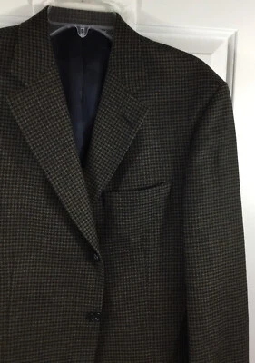 Abrigo deportivo Tallia Uomo para hombre 42R verde negro lana pata de gallo blazer de 3 botones Foto 1 de 4