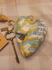 Demdaco ART HEART 4" Keep A Song In Your Heart Locket Sculpture. 