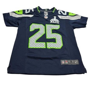 Nike On Field Seattle Seahawks Richard Sherman #25 Jersey Youth Small Super Bowl - Picture 1 of 9