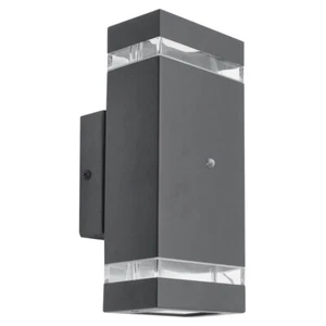Modern Outdoor Black Greyish Double Wall Light Dusk Till Dawn Sensor ZLC374DTD - Picture 1 of 16