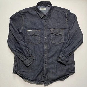 FOG ESSENTIALS Shirt Mens XL Blue Denim Long Sleeve Button Down Up Fear Of God - Picture 1 of 12
