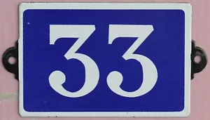 More details for old blue french house number 33 b bis ter door gate plate steel enamel sign