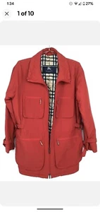 Women's Burberry Red Oversized Quilted Jacket, XS - Picture 1 of 8