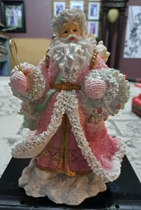 8" HOCHHARZ ROSA WEIHNACHTSMANN MIT TASCHE SPIELZEUG FIGUR - NEU - Bild 1 von 4
