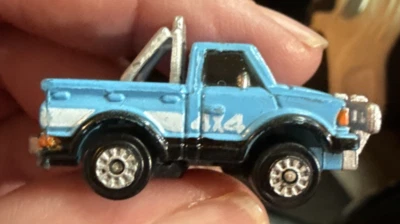 Vintage Galoob Micro Machines DATSUN 4x4 Off Road Pickup Blue White Stripes G - Image 1 of 4