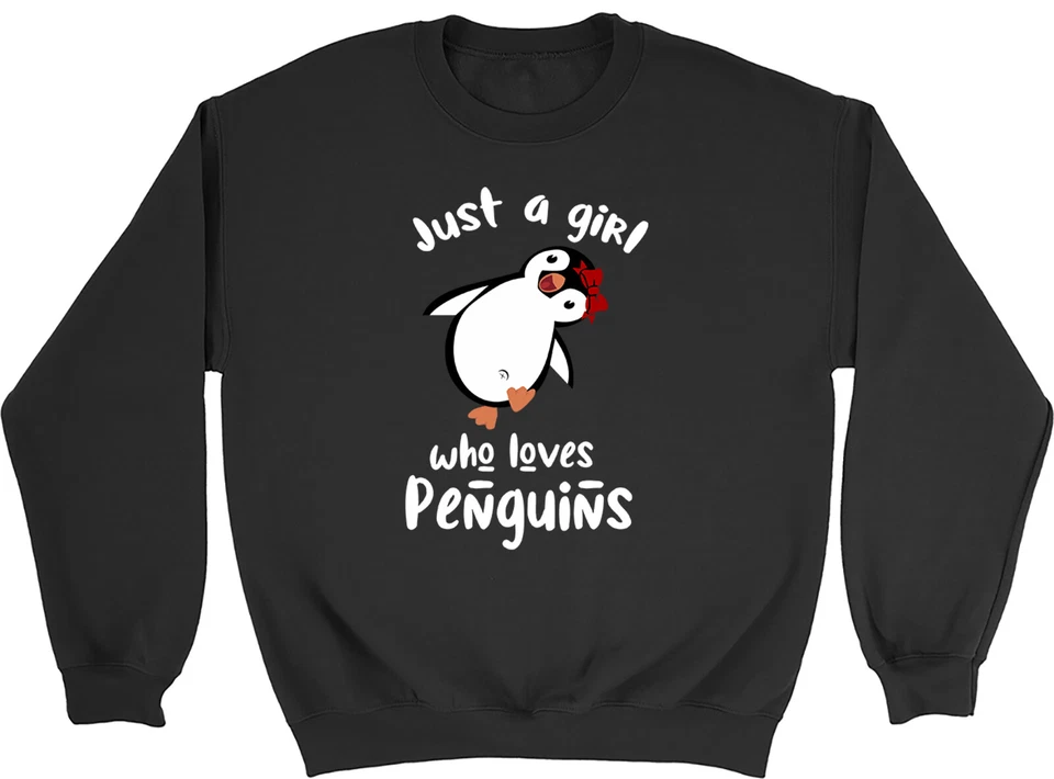 BABY ORIGINALS Just A Girl Who Loves Penguin Kids Childrens Jumper Sweatshirt Boys Girls Gift