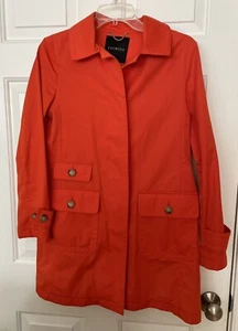 TALBOTS Orange Lightweight Raincoat Jacket Women's Size 2 - Picture 1 of 5
