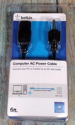 Belkin Computer AC Power Cable (6ft) Brand New - Image 1 of 4