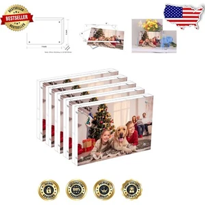 5x7 Clear Acrylic Frame Set - Perfect for Tabletop Display & Memory Preservation - Picture 1 of 8