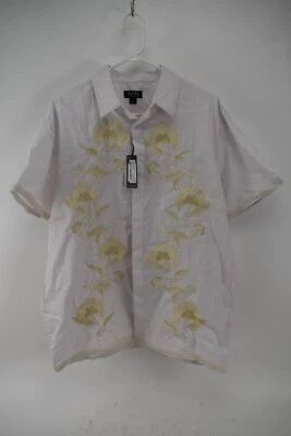 Camisa BooHoo Hombre De Gran Tamaño Bordada Floral Manga Corta Abotonada Talla L Foto 1 de 4