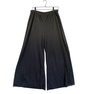 MSK Palazzo Pant Womens Large Black Wide Leg Sheer Overlay Evening Party Vtg 80s - Picture 1 of 13
