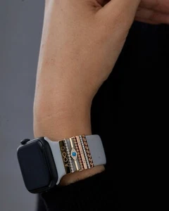 14k Solid Rose Gold Gedreht Smart Watch Band Anhänger Massiv Golduhr Zubehör - Picture 1 of 12