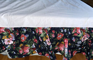 Ralph Lauren Isadora Cossette Bedskirt Dust Ruffle Twin Floral Black 100% Cotton