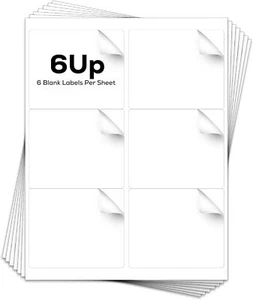 6 pegatinas de envío de direcciones de dirección de dirección de envío de 6 UP 3 1/3x4 para impresora láser e inyección de tinta - Imagen 1 de 17