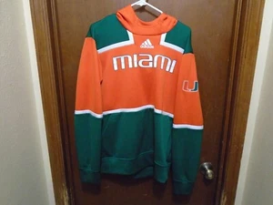 University of Miami Hurricanes Game Issued Adidas Hoodie Pullover Football Ellis - Picture 1 of 5