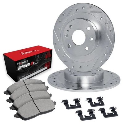 For Honda Prelude 85-87 Drilled & Slotted Rear Brake Kit w Optimum Pads Foto 1 de 3