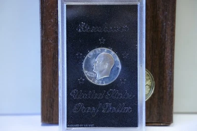 1971-S Silver Eisenhower Dollar Proof in Govt. Brown Box.. - Image 1 of 4