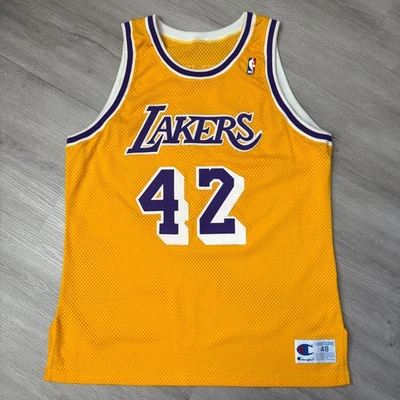 JAMES WORTHY Los Angeles Lakers Champion Authentic Jersey 48 XL Vintage NBA - Image 1 of 4
