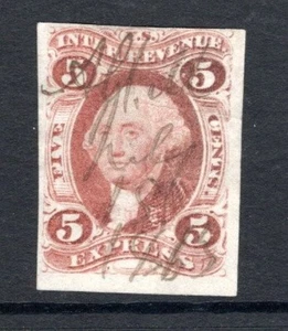EE. UU. 1862-1871 Sc #R25a - 5c Imperf.  Sello de ingresos expresos usado - Imagen 1 de 2