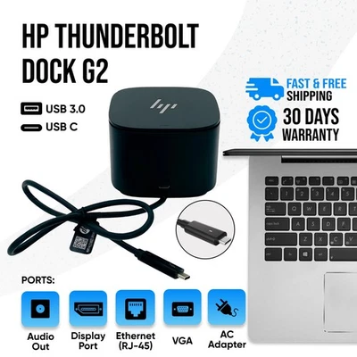 NUEVA ESTACIÓN BASE HP Thunderbolt USB-C G2 para ZBook 14u 15 G5 G6 G7 G8 con fuente de alimentación Foto 1 de 4