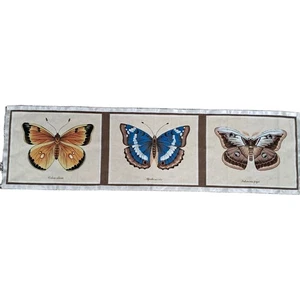 Moth Fabric Panel Butterfly Scientific Names Pillow Quilt Wall Hanging Ribbon  - Picture 1 of 10