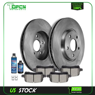For 2006-2010 Pontiac G6 2.4L Front 4X Ceramic Brake Pads And 2X Disc Rotors Foto 1 de 4