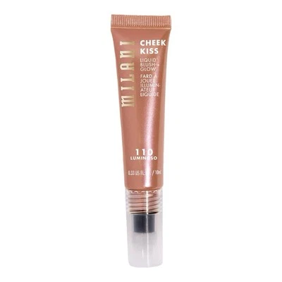 Rubor Líquido Milani Cheek Kiss + Brillo 110 LUMINOSO Melocotón Tamaño Completo 0.33 OZ NUEVO Foto 1 de 4