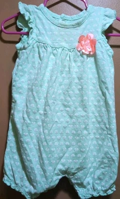 Just One You: Una pieza con volantes como nuevo/rosa con flor de melocotón, talla 6mos Foto 1 de 4