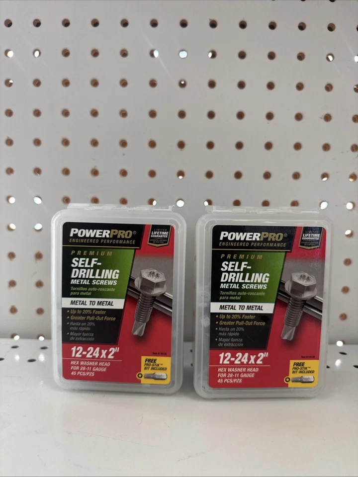 Pack de 2 CABEZALES DE ARANDELA HEXAGONALES AUTOPERFORANTES 12-24x2 para calibre 28-11 Foto 1 de 3