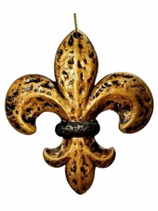Gold Black Fleur De Lis New Orleans Christmas Ornament Party Favors - Picture 1 of 2