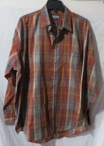 Vintage Members Only Plaid Men's 2XL Long Sleeve Button Down Shirt - Picture 1 of 5