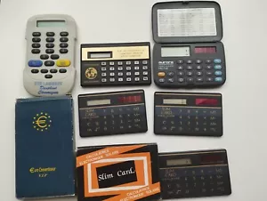 lot 6 MINI CALCULATRICE ultra plate SOLAR CALCULATOR solaire CB avec défaut LCD - Photo 1/1