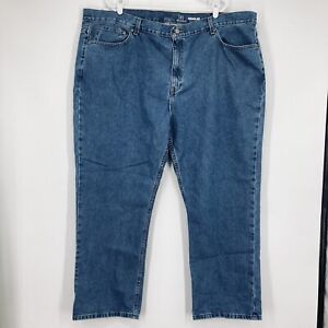 George Męskie Comfort Straight Leg Jeans Niebieskie Bawełna High Rise 14 cali Rozmiar 48X30 Rg