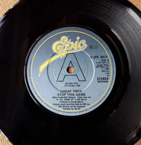CHEAP TRICK Stop This Game PROMO 7" (1980 S EPC 9071) Rare 'A' Label UK Promo 7" - Picture 1 of 4