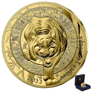 Goldmünze Jahr des Tigers Lunar Serie 2022 - Frankreich - 1/4 Oz PP - Bild 1 von 5