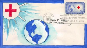 1016 3c Red Cross Collective hand painted add-on cachet, one of a kind [430209] - Picture 1 of 1