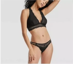 Damen Träger Spitze und Micro Bikini Unterwäsche - Auden Schwarz XL - Bild 1 von 4