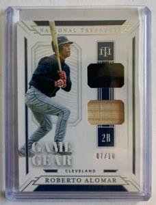 ROBERTO ALOMAR 07/10 Dual Game Used Relic 2019 Panini National Treasures INDIANS - Picture 1 of 1