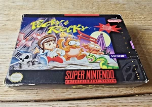 POCKY & ROCKY SNES NINTENDO COMPLETE NTSC U/C CIB UK SELLER - Picture 1 of 7