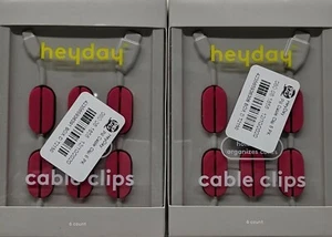 2 heyday Cable Mangement Pill Cable Clip 6pk - Red ... FREE SHIPPING - Picture 1 of 3
